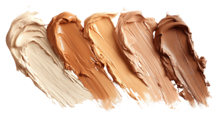 foundation swatches in multiple skin tones blended together png 