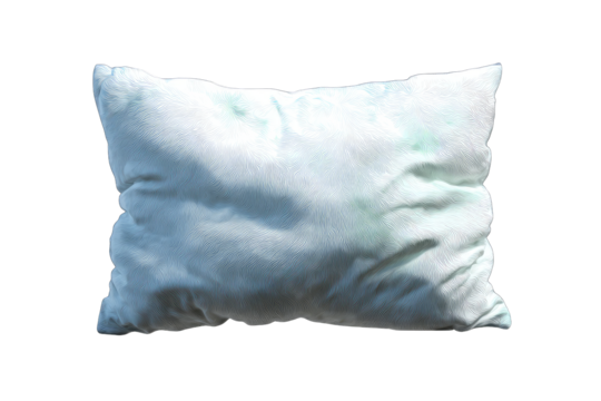 Light-blue pillow, slightly rumpled