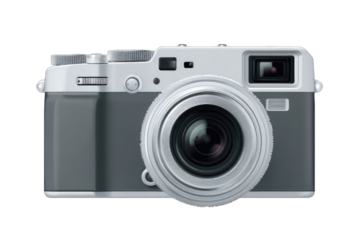 Gray and white digital camera