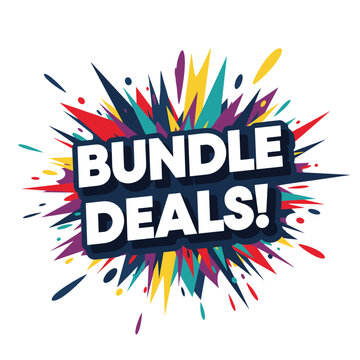 BUNDLE DEALS! Colorful comic explosion banner for advertising sales, special offers, and promotions. Vector pop art illustration.