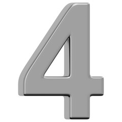 3D Chrome Number 4 Icon