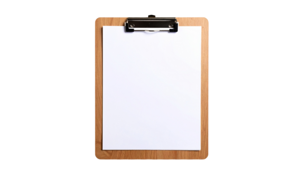 clipboard with blank paper