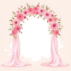 frame with flowers and butterflies