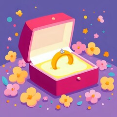 wedding rings in a box