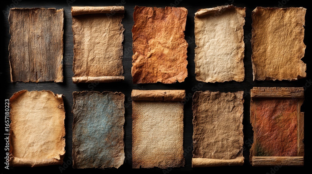 Poster two sheets of handmade paper display differences in natural dyeing process