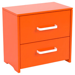 3D Orange Drawer Furniture Isolated on White Background