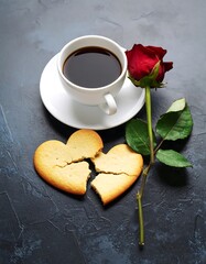 Coffee, cookies, and a rose