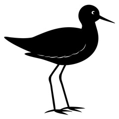Minimal Black-Winged Stilt Bird Vector Illustration