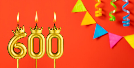 Number of followers or likes - Candle number 600