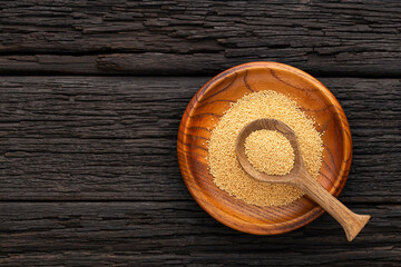 Amaranthus - Amaranth seeds in the bowl and spoon. Healthy food
