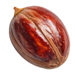 Nutmeg spice culinary ingredient cooking flavor aromatic brown seed whole isolated on transparent background, png