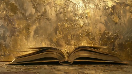 open old book on wooden background