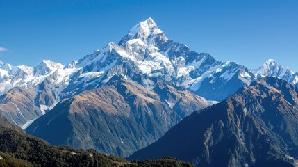 mountain landscape with blue sky