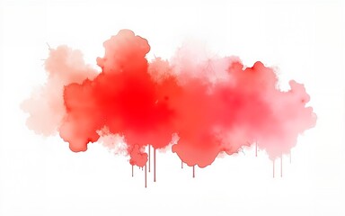 Vibrant red watercolor splashes on a serene white background. High quality