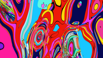 Colorful abstract psychedelic fluid background for music festival