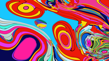 Colorful, abstract, fluid, and geometric background for a music festival