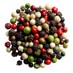 Colorful peppercorns blend spice mix gourmet seasoning peppercorn medley cuisine isolated on transparent background, png