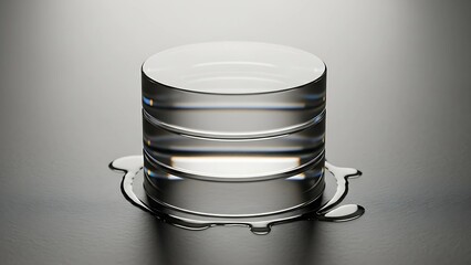 Obraz premium Database Cylinder Background Translucent Prism Low-Relief Database Cylinder with Center Copy Space (AURAGLYPHICS)