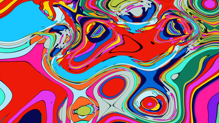 Colorful, abstract, fluid, and geometric background for a music festival