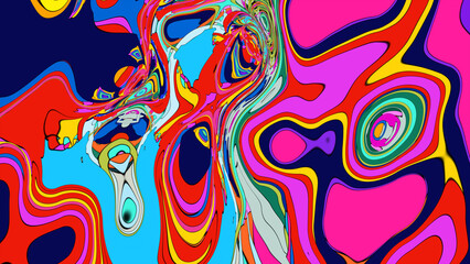 Obraz premium Colorful, abstract, fluid, and geometric background for a music festival