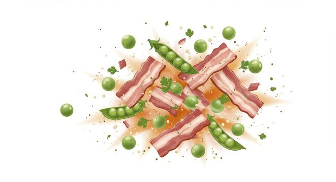 Bacon and Peas Culinary Explosion with Spices