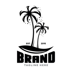Palm tree logo. Vector illustration	