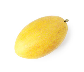 One fresh ripe melon isolated on white, top view