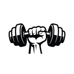 Strong Hand Gripping Heavy Dumbbell Fitness Icon Graphic