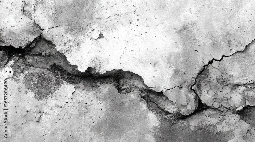 Poster old damaged weathered wall with large cracks and visible texture creates visual interest