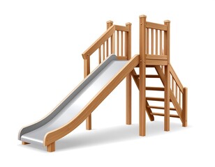 Wooden children's slide