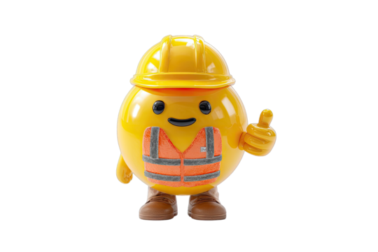 Smiling, yellow construction worker figure (1)