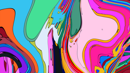 Colorful, abstract, fluid, and geometric background for a music festival © yahya