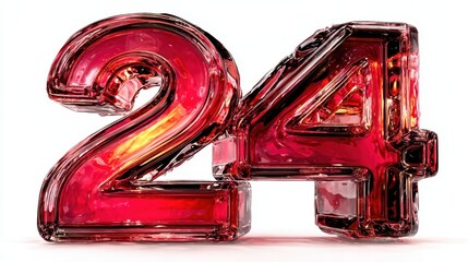 Gleaming red 24 HRS sign with golden accents and bright bulbs, signifying round-the-clock service and availability