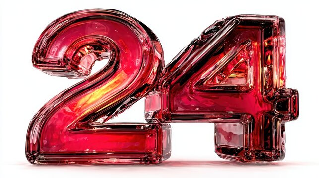 Gleaming red 24 HRS sign with golden accents and bright bulbs, signifying round-the-clock service and availability