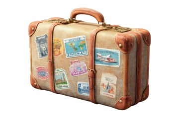 Vintage suitcase with travel stickers (4)