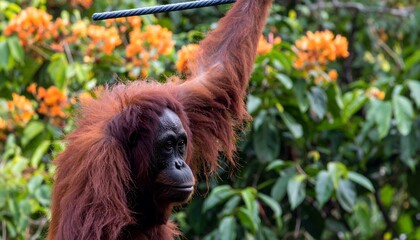 Naklejka premium Orangutan in a jungle setting