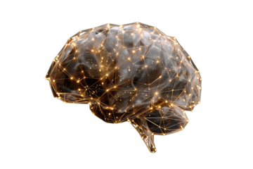 3D illustration of a brain with glowing connections