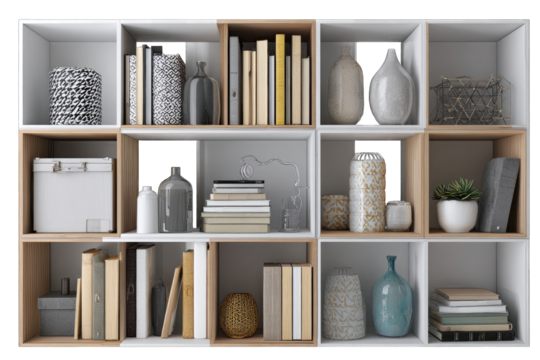 Organized Bookshelf Display