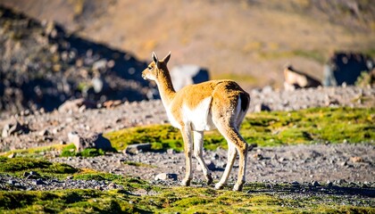 Mountain animal, alert posture
