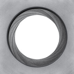 Mechanical iris of a camera lens is the opening mechanism that controls the aperture. Circular...