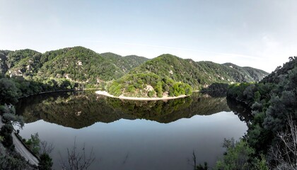 Serene River Valley Landscape