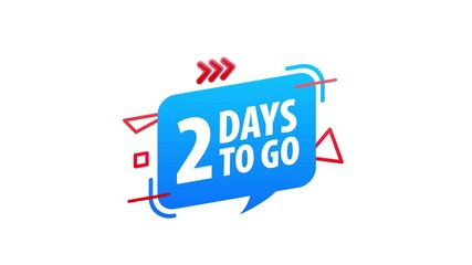 Animated 2 days to go speech bubble with alpha channel