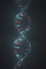 DNA Strand Illuminated with Neon Lights