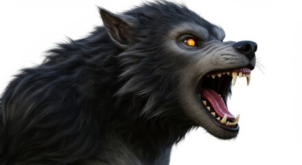 Ferocious werewolf head portrait