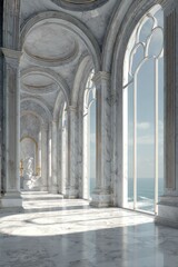 Obraz premium Celestial Colonnade Neo-Classical Futurism