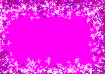 Star frame border with empty space on vibrant magenta background