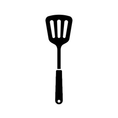 Spatula Silhouette. Minimalist Illustration, Black, Kitchen Tools Concept, Transparent Background. For Food Blogs, Recipe Design, Kitchenware Branding, Culinary Websites