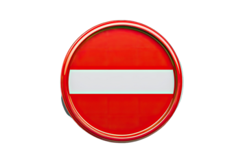 Circular red prohibition sign with white bar