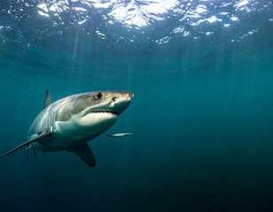 Fototapeta premium Great white shark underwater