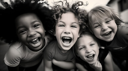 happy children with their parents